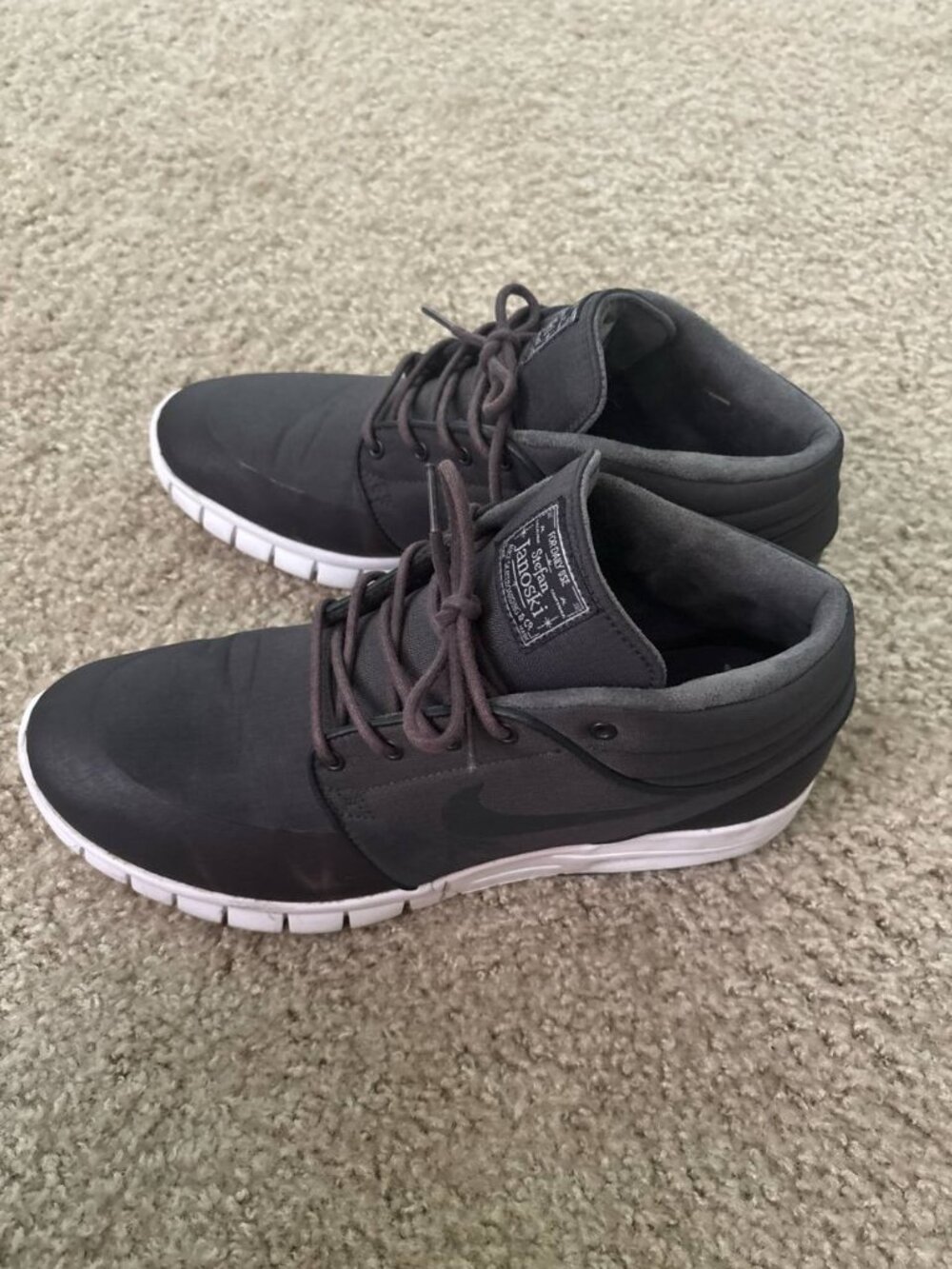 Nike SB Stefan Janoski Max Mid Skate Shoes Black Anthracite White